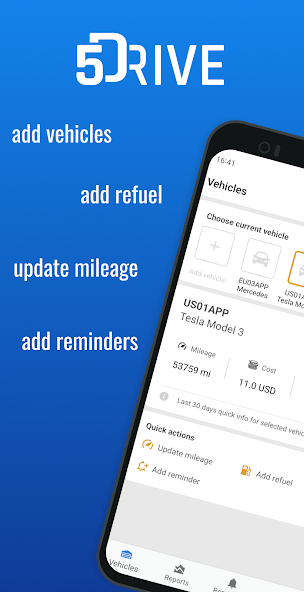 5Drive - vehicle fuel expenses preview